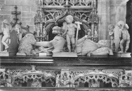 Delcampe - France Ain Bourg-en-Bresse Eglise De Brou Tomb Of Philibert Le Beau Sculpture Details Real Photo Vintage Postcard - Brou - Kerk