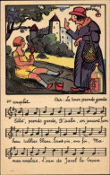 Delcampe - Chanson CPA La Tour, Prends Garde, Burg - Trachten