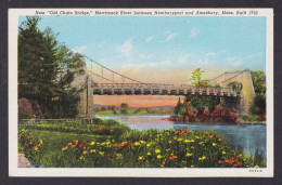 Delcampe - Postcard, United States, Newburyport MA, Chain Bridge - Sonstige & Ohne Zuordnung
