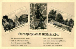 Delcampe - Moelln Lauenburg Rathaus Hauptstrasse Till Eulenspiegel Brunnen Grundloser Kolk - Mölln