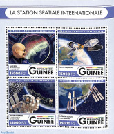 Delcampe - Guinea, Republic 2016 Int. Space Station 4v M/s, Mint NH, Transport - Space Exploration - Otros & Sin Clasificación