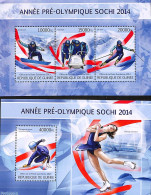 Delcampe - Guinea, Republic 2013 Olympic Winter Games 2 S/s, Mint NH, Sport - (Bob) Sleigh Sports - Olympic Winter Games - Skiing - Invierno
