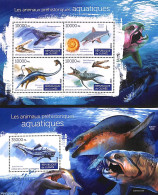Delcampe - Guinea, Republic 2015 Prehistoric Water Animals 2 S/s, Mint NH, Nature - Fish - Prehistoric Animals - Fische