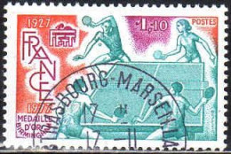 Delcampe - France Poste Obl Yv:1961 Mi:2060 Médaille D'or Birmingham Tennis De Table (TB Cachet Rond) - Tischtennis