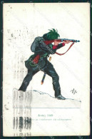 Delcampe - Militari 12º Reggimento Bersaglieri Uniforme 1849 Mona PIEGHINA Cartolina XF0947 - Regimente