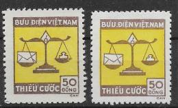 Delcampe - Vietnam Mnh ** 1955 28 Euros+ Postage Due In Two Colour Tones - Viêt-Nam