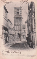 Delcampe - 58 CLAMECY LA RUE DU GRAND MARCHE ET LA TOUR DE L EGLISE SAINT MARTIN - Clamecy