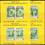 Delcampe - KR0773 Korea 1971 Joseon Genre Paintings S/S 4V MNH - Corée Du Sud