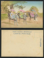 Delcampe - Japan Old Tinted Postcard Rickshaw Coolies Geisha Girls - Sonstige & Ohne Zuordnung