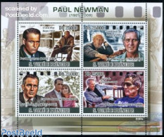 Delcampe - Sao Tome/Principe 2009 Paul Newman 4v M/s, Mint NH, Performance Art - Movie Stars - Schauspieler