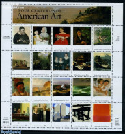 Delcampe - United States Of America 1998 Four Centuries Of American Art 20v M/s, Mint NH, History - Nature - Transport - Birds - .. - Nuovi