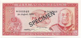Delcampe - Tonga 1978. 2P Fekete "SPECIMEN" Bélyegzéssel, "000848" Sorszámmal T:UNC Tonga 1978. 2 Pa'anga With Black "SPECIMEN" Ove - Non Classés