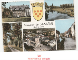 Delcampe - SAINT-SAËNS: Souvenir, 5 Vues Vue Aérienne 10x15 - état - Saint Saens