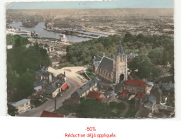 Delcampe - CANTELEU: L'église Et Vue Panoramique Sur La Seine Vue Aérienne 10x15 - état - Canteleu