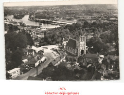 Delcampe - CANTELEU: L'église Et Vue Panoramique Sur La Seine Vue Aérienne 10x15 - Très Bon état - Canteleu