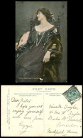 Delcampe - Edwardian Actress Miss MARGARET HALSTAN Fur & Necklace 1904 Old Colour Postcard - Schauspieler