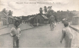 Delcampe - St. Lucia , Antilles * Chaussée Road Showing Wesleyan Church * Ste Lucie Antilla - St. Lucia