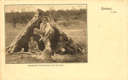 Delcampe - Sydney , Australia * Aboriginal Piccaninies And Gunyah * Australie - Sydney