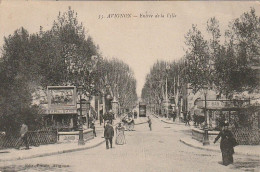 Delcampe - LE 1-(84) AVIGNON - ENTREE DE LA VILLE - BAR DE LA GARE - BAR CONTINENTAL - TRAMWAY- 2 SCANS - Avignon