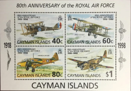 Delcampe - Cayman Islands 1998 Royal Air Force Anniversary Minisheet MNH - Kaimaninseln