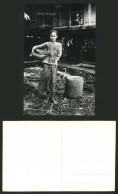 Delcampe - Singapore Malay Girl & Vessel Baby Woman In Native House Old Real Photo Postcard - Ohne Zuordnung