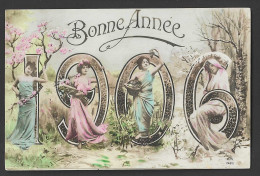 Delcampe - CPA - FANTAISIE ART NOUVEAU - MILLESIME - 1906 - Sammlungen & Sammellose