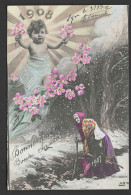 Delcampe - CPA - FANTAISIE ART NOUVEAU - MILLESIME - 1908 - Sammlungen & Sammellose
