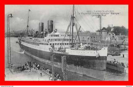 Delcampe - CPA BATEAUX. Saint-Nazaire. Le Paquebot Transatlantique "Espagne" Quitte Le Port. *8004 - Paquebote