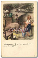 Delcampe - CPA Cochon Porc Illustrateur Poulbot - Cochons