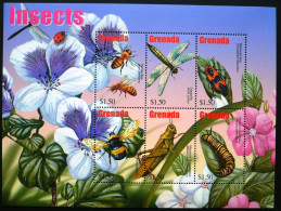 Delcampe - Grenada - 2002 - Insects Bees - Yv 4338/43 - Bienen