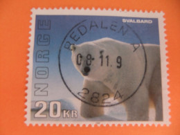 Delcampe - 59 NORUEGA NORGE 1996 / FAUNA OSO BLANCO / YVERT 1160 FU - Gebraucht