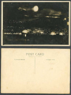 Delcampe - Hong Kong By Night Old Real Photo Postcard Full Moon Harbour Peak Illuminations - China (Hongkong)