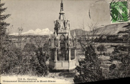 Delcampe - CPA Geneve Monument Brunswick Et Le Mont Blanc - Other & Unclassified