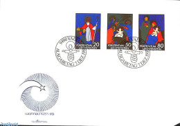 Delcampe - Liechtenstein 1981 Christmas 3v, First Day Cover, Religion - Christmas - Saint Nicholas - Briefe U. Dokumente