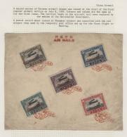 Delcampe - CHINA 1921 Air Set (5 Vals) Affixed To Postal Record Sheet, Each Value Tied By Special Shanghai Airmail Chop, The Sheet - Otros & Sin Clasificación