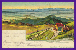 Delcampe - SOUCHTR (68) - GASTHOF BELCHENKOPF MIT ALPENPANORAMA * ANIMEE - ATTELAGE - CAFE - EDIT LUIB - 1903 - Soultz