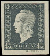 Delcampe - FRANCE - Poste - 696, Non Dentelé: 4f.50 Dulac Gris Foncé - 1944-45 Marianna Di Dulac