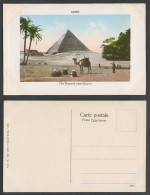 Delcampe - Egypt Old Postcard Cairo The Pyramids Near Guizeh Giza, Camel Rider, Palm Trees - Sonstige & Ohne Zuordnung