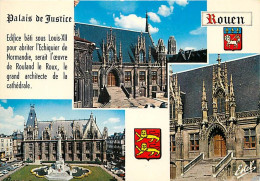 Delcampe - Carte Postale - 76 - Rouen - Le Palais De Justice - Multivues - Automobiles - Blasons - CPM - Voir Scans Recto-Verso - P - Rouen