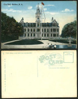 Delcampe - Canada Old Postcard City Hall Halifax Clock Tower Flag - Ohne Zuordnung