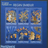 Delcampe - Faroe Islands 2012 Legend Of Regin The Blacksmith 6v M/s, Mint NH, Nature - Horses - Art - Fairytales - Fairy Tales, Popular Stories & Legends