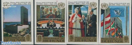 Delcampe - Burundi 1970 25 Years UNO 4v Imperforated, Mint NH, History - Sport - Transport - United Nations - Parachuting - Autom.. - Fallschirmspringen