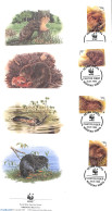 Delcampe - Belarus 1995 WWF, Beavers 4v, First Day Cover, Nature - Animals (others & Mixed) - World Wildlife Fund (WWF) - Wit-Rusland