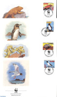 Delcampe - Ecuador 1992 Nature Conservation, Only WWF 4v, First Day Cover, Nature - Animals (others & Mixed) - Birds - Penguins -.. - Ecuador