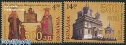 Delcampe - Romania 2012 500 Years Curtea De Arges 2v, Mint NH, Religion - Churches, Temples, Mosques, Synagogues - Cloisters & Ab.. - Unused Stamps