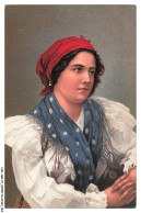 Delcampe - CAR-AGBP2-0087-FEMMES - Portrait D'une Femme Assise En Tenue Folklorique Traditionelle - Frauen