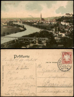 Delcampe - Ansichtskarte Landshut Totale Mit Brücke 1908 - Landshut