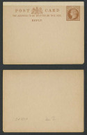 Delcampe - Queen Victoria 1/2d Half Penny Old Vintage Postal Stationery Reply Card, Die 2 - Autres & Non Classés