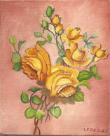 Delcampe - Art & Antiquités > Les 3 Roses Huile Sur Toile De Bernard Le Béguec - Olii