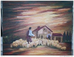Delcampe - Art & Antiquités > Le Retour Du Berger- Huile Sur Toile De Bernard Le Beguec - Olii